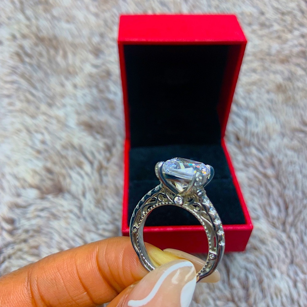 Silver Promise Ring with a Princess cut